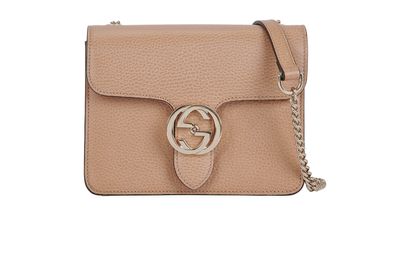 Interlocking G Crossbody Bag. Leather, front view